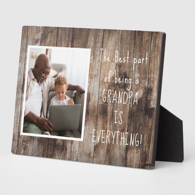 Cadeau spécial ! Plaque photo grand-père avec de l (Côté)