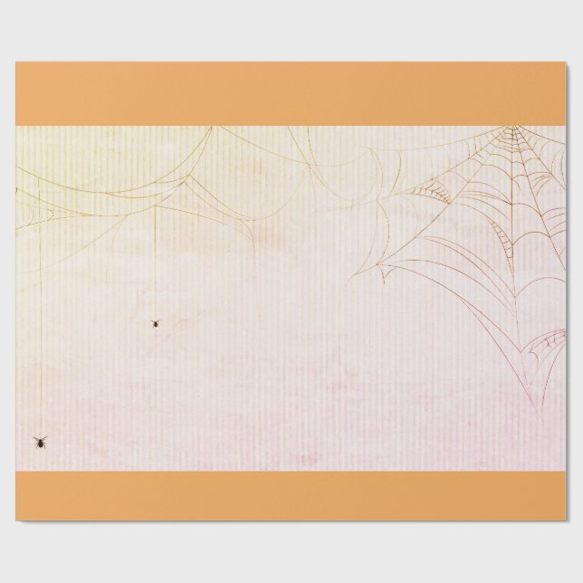 Cadeau SPIDER WEB ORANGE HALLOWEEN Wrapper Papier (Plat)
