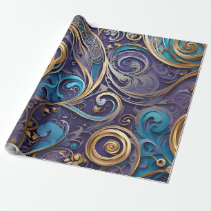 Cadeau spirales de fibres enveloppant du papier