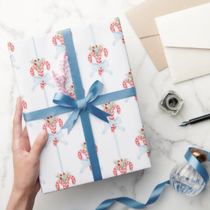 Cadeau Sucres de canne d'aquarelle de Noël Papier d'envel