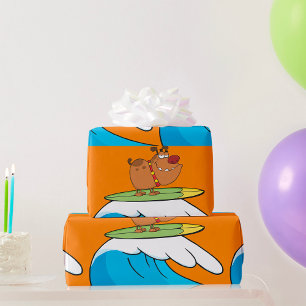 Cadeau Surf Bulldog Funny Chien enveloppant papier