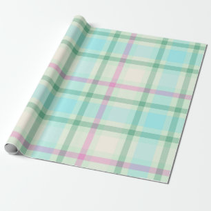 Cadeau Tartan Papier d'emballage pastel plaqué