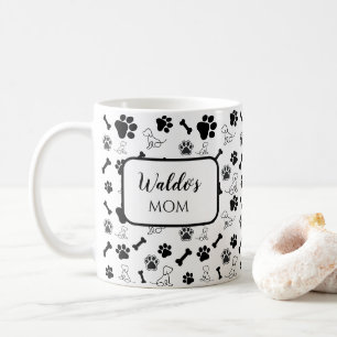 Cadeau Tasse à Café Maman ou Papa Chien Noir et Bl