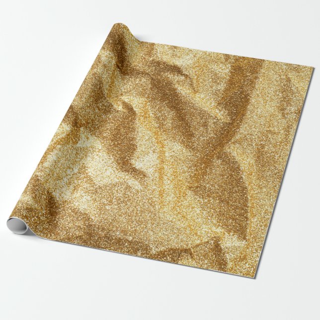 Cadeau Texture de papier ridée or abstrait arrière - plan (Déroulé)