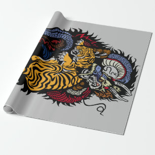 Cadeau TIGER COMBAT DRAGON Wrapper Papier