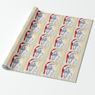 Cadeau Tigre avec papier d'enveloppement de chapeau du P