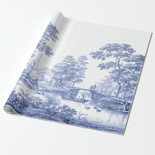 Cadeau Toile Bleu Toile Vintage Découpage Papier d'embal