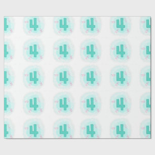 Cadeau Tourbillonnant Aqua Numéro 4 Papier d'enveloppemen