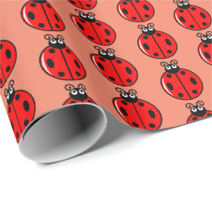 Cadeau Trois petites coccinelles - Papier d'emballage mat