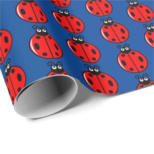 Cadeau Trois petits Ladybugs - Papier d'enveloppement mat (Coin rond)