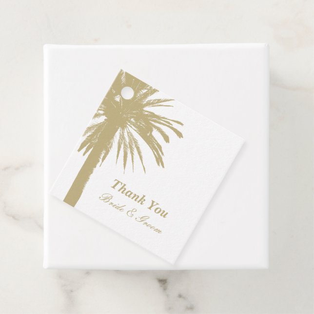 Cadeau Tropical palm tree destination mariage étiquettes  (En situation)