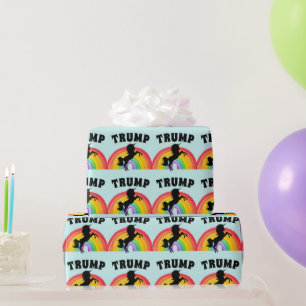 Cadeau TRUMP RAINBOW UNICORN papier d'enveloppement d'ann