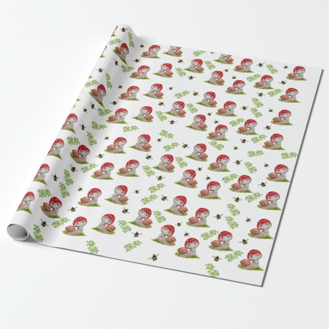 Cadeau Une mouche de forêt colorée et un papier d'emballa (Déroulé)