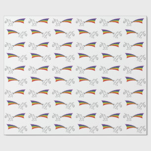 Cadeau Unicorne farçant un papier d'emballage arc-en-cie