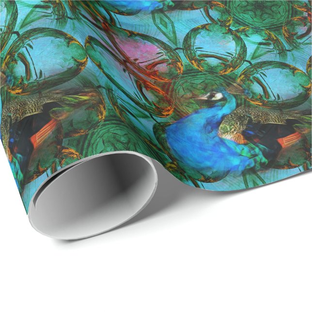 Cadeau Univers du papier carrelé Peacock (Coin rond)
