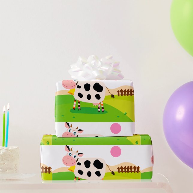 Cadeau Vache Dans Un Papier D'Enveloppement De Champ (Créateur téléchargé)