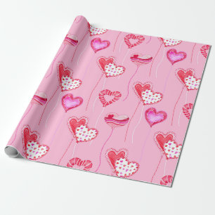 Cadeau Valentines ballons enveloppant du papier