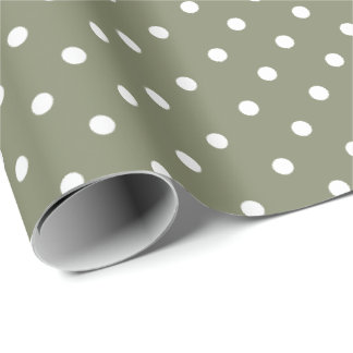 Cadeau Vert de Sage| Papier à enveloppement à points Polk