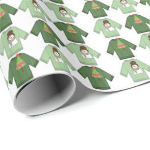 Cadeau Vilains pulls de Noël Papier à enveloppement vert