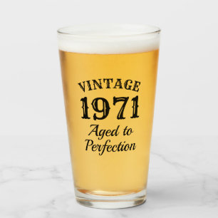 Cadeau vintage en verre de bière pour le cinquanti