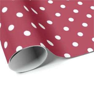 Cadeau Violet Papier blanc à enveloppement à points Pol
