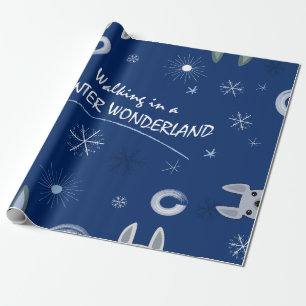Cadeau Walkign dans un papier d'emballage du pays des