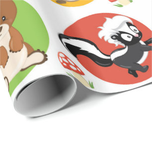 Cadeau Woodland Animals papier d'emballage pour bébé