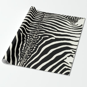 Cadeau Zebra Cowhide Imprimer papier d'emballage noir et 
