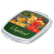 Cadeaux baptisés miroirs compacts Tulipes Cadeau d