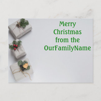 Cadeaux cadeaux Noël blanc Personnaliser carte pos