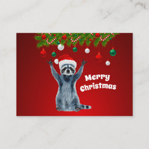 Cadeaux Cartes de Noël Funny Raccoon