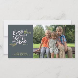 Cadeaux d'au-dessus de la carte photo de Noël reli