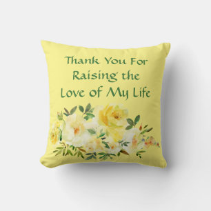 Cadeaux de belle-mère Fête des mères Coussin jaune