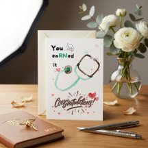 Cadeaux de carte de fin d'études d'infirmière mign
