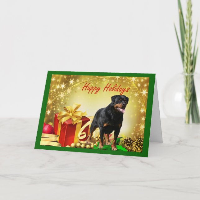 Cadeaux de carte de Noël de rottweiler (Devant)