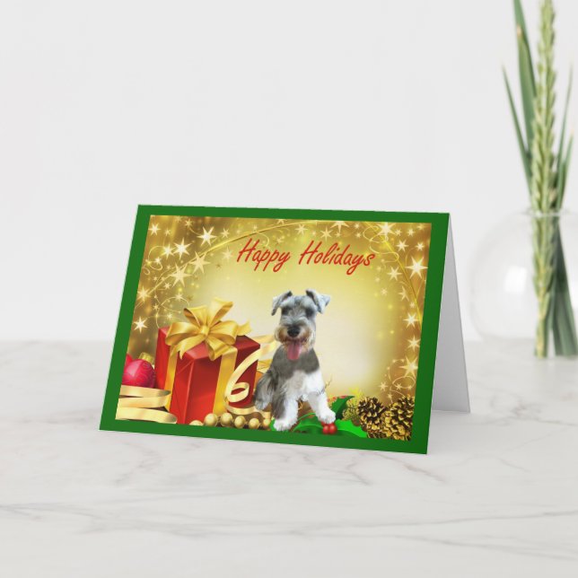 Cadeaux de carte de Noël de Schnauzer miniature (Devant)