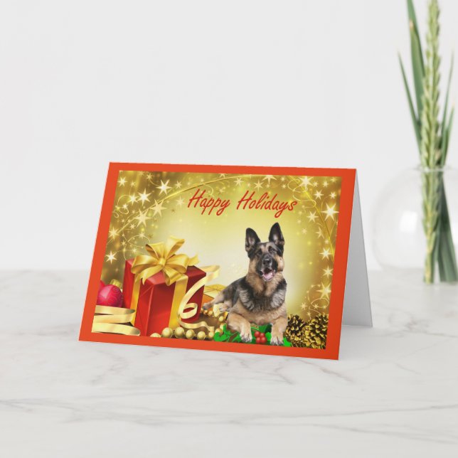 Cadeaux de cartes de Noël berger allemand (Devant)