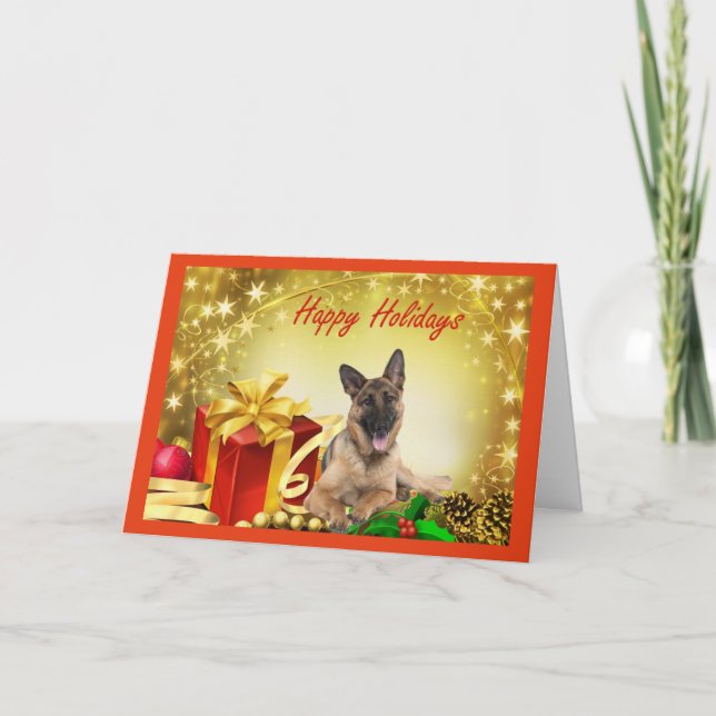 Cadeaux de cartes de Noël berger allemand (Devant)