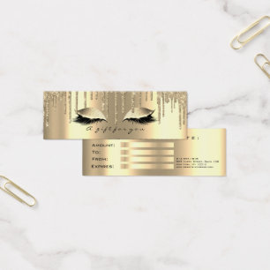 Cadeaux de certificat Faux Gold Lash maquillage Pe
