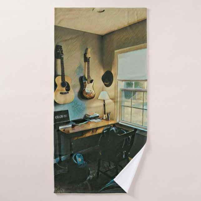 Cadeaux de guitare pour petite amie (Serviette de bain)