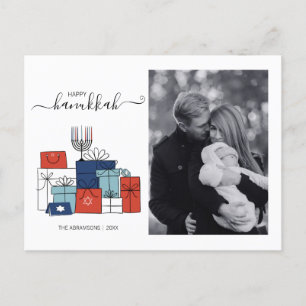 Cadeaux de Hanukkah et carte postale photo de vaca