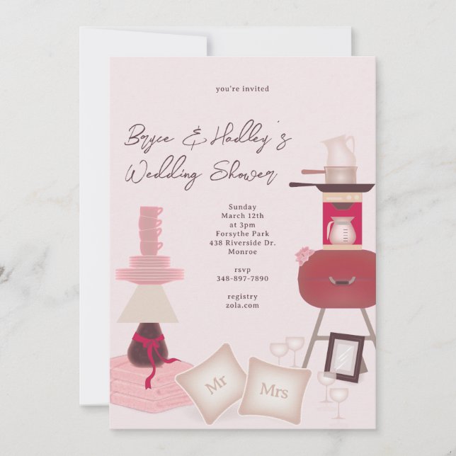 Cadeaux de mariage Douche Invitation (Devant)