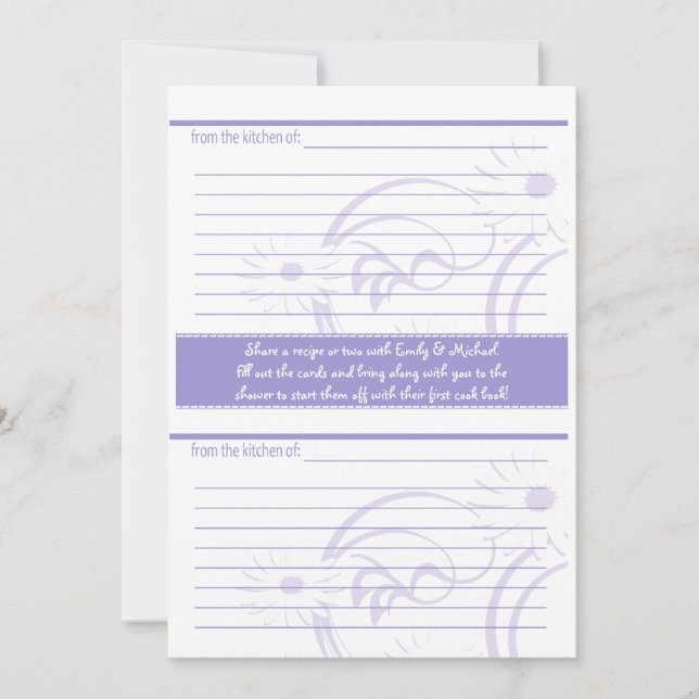 Cadeaux de mariage et cartes de recettes Violet (Devant)