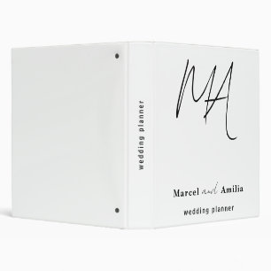 Cadeaux de mariage noir et blanc Classeur 3 annea