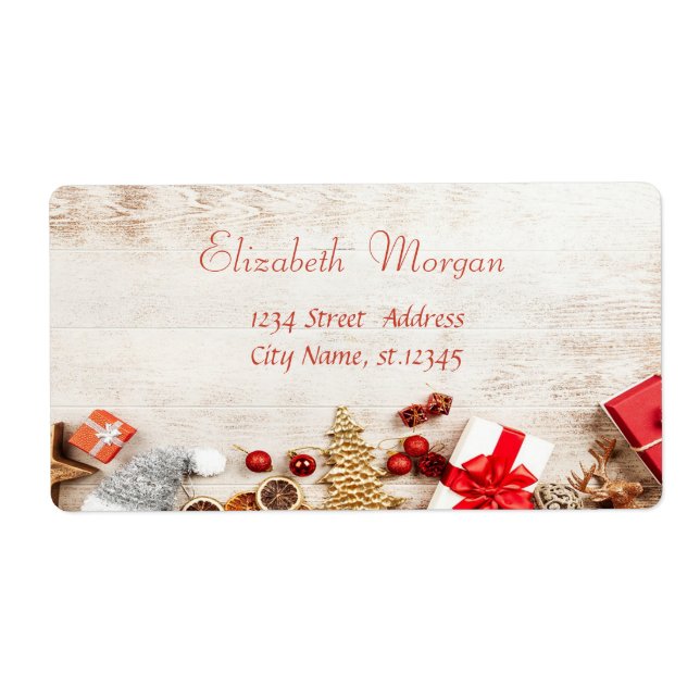 Cadeaux de Noël, Arbre, Texture du bois (Devant)