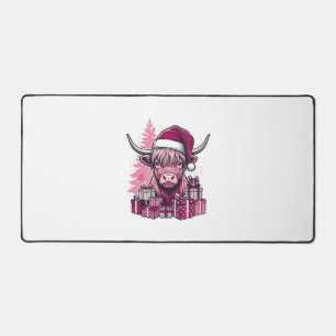 Cadeaux de Noël de vache des Highlands rose Art vi