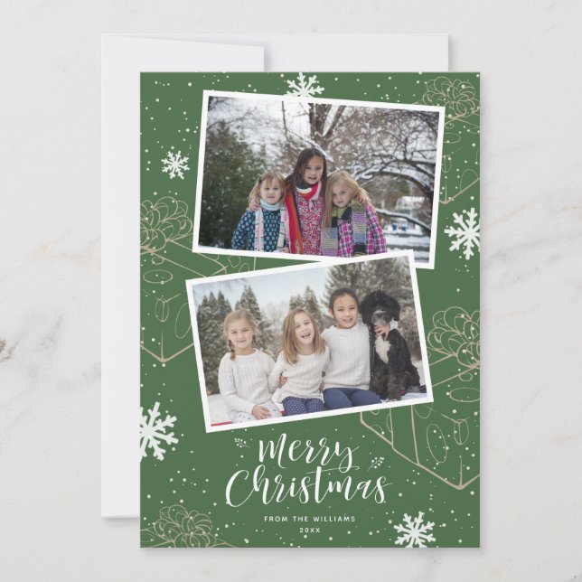 Cadeaux de Noël Joyeux Vert personnalisés Cartes p (Devant)