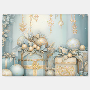 Cadeaux de Noël Magnet Elegant Bleu et Or