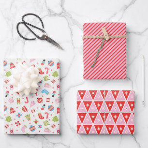 Cadeaux de Noël Papier rouge et rose