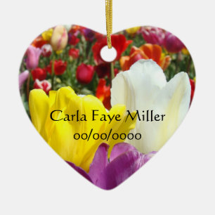 Cadeaux de nom de bébé Ornements Tulipes Date de n